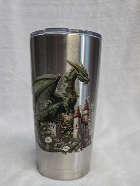 Hand Crafted Double Sided Dragon Accented Tumbler By Canvascolors